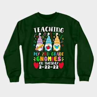 Teaching 2nd Grade On Twosday Illustration Crewneck Sweatshirt